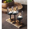 Elegant, Decorative Votive Candle Holder Centerpiece, 3 Glass Votive Cups