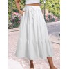 Adigaber Women's Long Skirts Elasticated High Waist Flowy Maxi Skirt