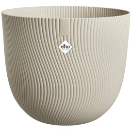 elho Sereh Round 30 - Flower Pot for Indoor and Outdoor Use - 100% Recycled Plastic - Diameter 29.5 x Height 25.3 cm - Beige/Mushroom Beige