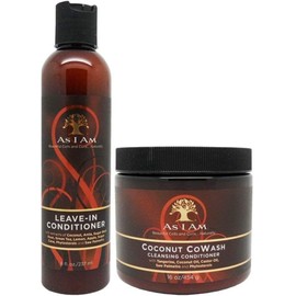 As I Am Leave-in Conditioner 8oz, Coconut Cowash Cleansing Conditioner 16oz "SET" by I AM