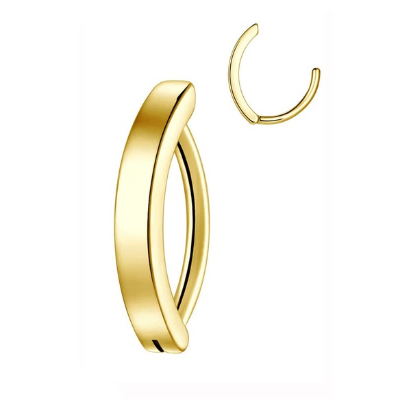 TGNEL G23 Titanium Silver/Gold Navel Ring 14G/16G Clicker Belly Button