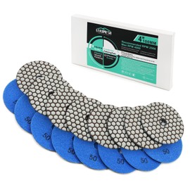 Diamond Polishing Pad Dry LEKOMESH - 8pcs 4-Inch (100mm) #1500 Dry Polishing Wheel Set for Granite Marble Artificial Stone Quartz,Granite Polishing Pads for Grinder or Polisher
