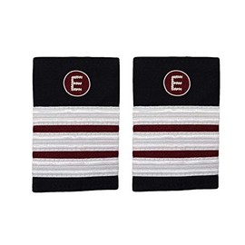 Uniform Store London Epaulette Aircraft Engineers 3 x 1/2 Silver-Maroon with E on Maroon