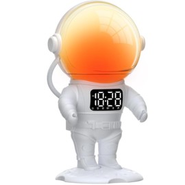 LOFICOPER Sunrise Alarm Clock for Kids, Astronaut Wake Up Light with 21 Soothing Sounds, 22 Colors Night Light, Gradual Sunrise Simulation, Dimmable Bedside Lamp, Timer for Boys Girls, Heavy Sleepers