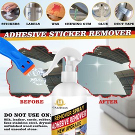 Adhesive Remover, 300ML Surface-Safe Glue Remover with Plastic Scraper, Sticker Remover for Easy Removal of Stickers, Adhesive Remover for Cars 10.14 Fl oz