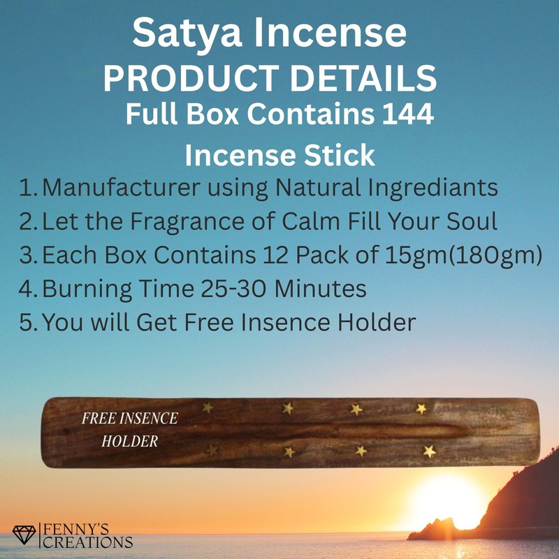 Original Satya Nag Champa Incense Sticks Full Box 12pack for