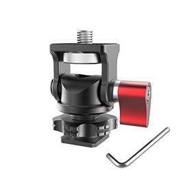 Treabow Camera Field Monitor Mount Holder with Cold Shoe for 5 inch and 7 inch Monitors, Swivel 360°and Tilt 180°Adjustable 1/4” Wniu-adp 0