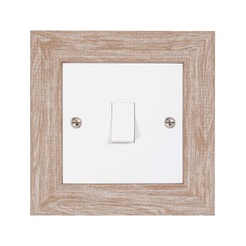 ElekTek Decorative Switch Surround Frame Cover Finger Plate Modena Light Wood Effects Walnut Limed