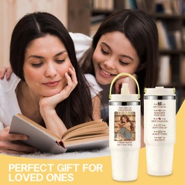 Ochapa Gifts for Women Tumbler 30oz Stainless Steel Water Bottle With Handle Flip Straw, Gifts For Women Sister Friend From Bestie, Birthday Friendship Graduate Student Read Coffee Cup Gifts