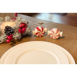 Peppermint Christmas Candy Salt and Pepper Shaker Set, 3" x 2" Gloss Ceramic, Christmas Holiday Decor with Gift Box