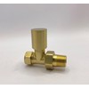 Greened House Alton Brushed Brass/Gold Straight Towel Rail Valves 1/2"