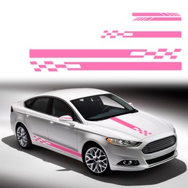 YAMUDA Car Hood Body Rearview Mirror Personality Pull Flower Modification Decorative Stickers 5 PCS YQ08 (Pink)