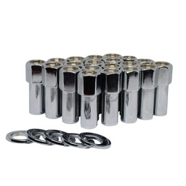 Open End Cragar SST Mag Lug Nut 12x1.25 with Offset Washer Set of 24 Pcs