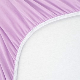 SheetWorld Baby Fitted Square Play Yard Sheet Fits Joovy 38 x 38 inches, 100% Cotton Jersey Hypoallergenic Sheet, Unisex Boy Girl, Solid Lavender, Made in USA