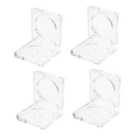 WRITWAA 4pcs Blush Box Eyeshadow Box Cosmetics Container Makeup Pallete Cosmetics Tray Highlighter Empty Holder Makeup Powder Sample Container Clear Tray Loose Powder Travel Square