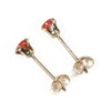Red Coral Earrings Half Circle Gold Filled Unstained, Stone Metal,
