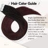 Moresoo Burgundy Balayage Hair Extensions Tape in Human Hair Extensions