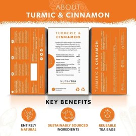 Nutra Tea - Té De Cúrcuma Y Canela - 40 Bolsas De Té - Té De
