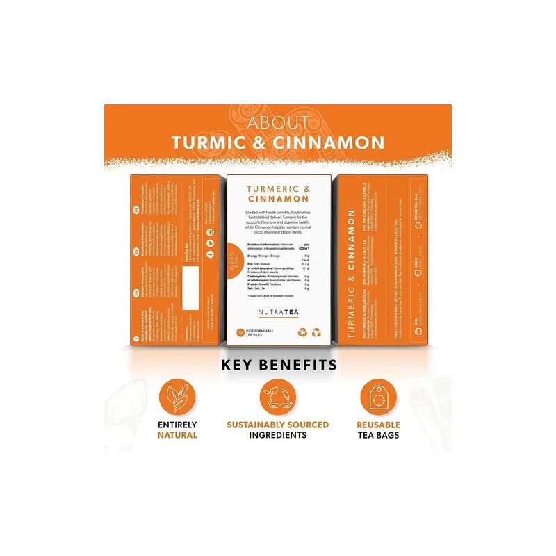 Nutra Tea - Té De Cúrcuma Y Canela - 40