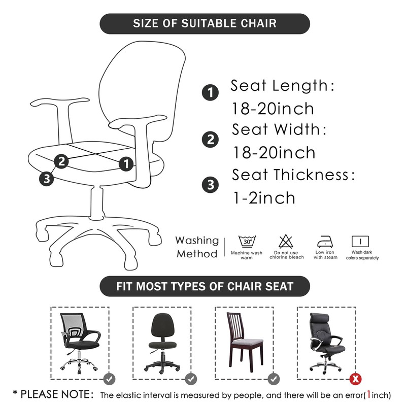 FORCHEER Waterproof Office Chair Seat Covers PU Strech Computer Desk