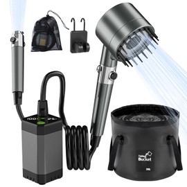 Deeteck Deeteck Portable Shower for Camping - 6000mAh Rechargeable Camping Shower, IPX7 Waterproof Shower Pump, Electric Filter Sprayer Head for Outdoor, Pet Bath, RV, Hiking, Travel,Beach