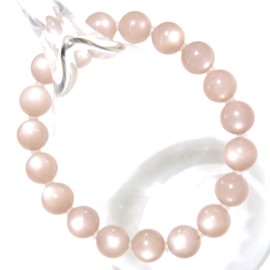 Happiness Stone Power Stone Bracelet, High Quality Natural Stone, June Birthstone, Peach Moonstone (Peach Color), Stone, peach moonstone