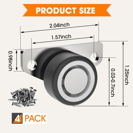 Suemisi Mini Caster Wheels and Side Mount Caster Wheels, Low Profile Wheels for Furniture,Drawers,DIY Containers and Organizer,Trays, Diy Project (Silver, Small 4PCS Side Casters)