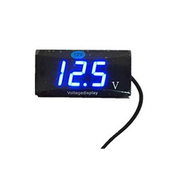 e-auto fun Small Waterproof LED Volt Meter, Voltmeter, Blue Display, Small Waterproof LED Volt Meter for Motorcycles (Voltmeter) for 12 V, Includes Low Voltage Warning Function