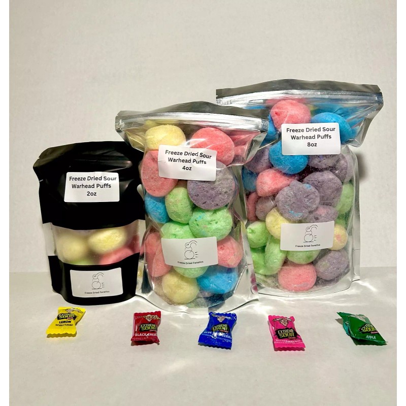 Warheads Freeze Dried Candy Sour Warheads Puffs *Pick Bag Size*