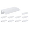 HONJIE 10Pcs 3.15" White Arc Surface Pull,White Edge Pulls Furniture