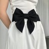 Svnqney Women's Large Bow Belt, black