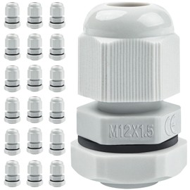 Caianwin M12 Kabelverschraubung 20 Stck,Caianwin Kabeleinfhrung IP68 Wasserdichte Kabeldurchfhrung,Nylon Kabeldurchfhrungen fr Outdoor, Garten, Schaltkasten Abzweigkasten