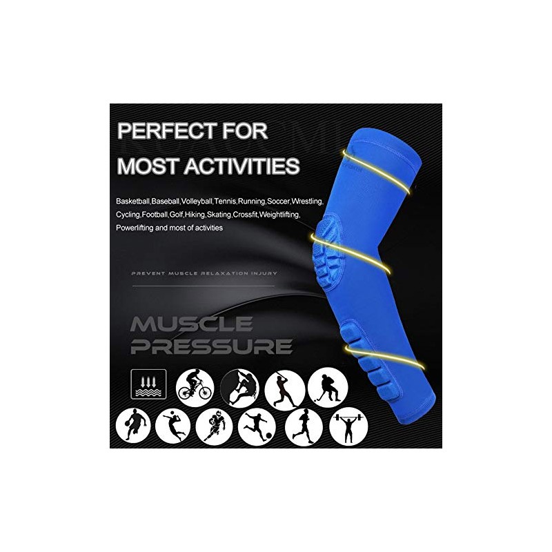 HOPEFORTH 2PCS Padded Elbow Forearm Sleeves Compression Arm Protective Support