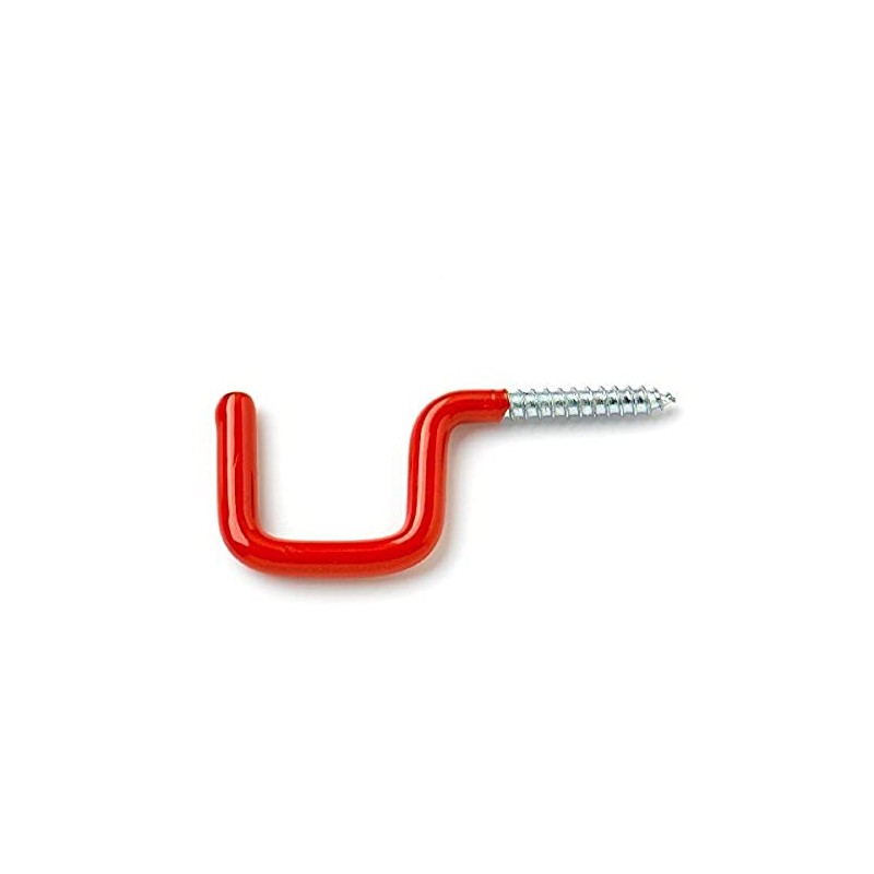 Bulk Hardware BH05323 Hook Square Small Plastic Coated Red, Set