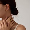 UneDouce 14K Gold Plated Chunky Lightweight Hoop Huggie Earrings for