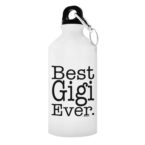 ThisWear Best Grandma Gifts Best Gigi Ever First Time Grandma Gifts New Grandma Gifts for Grandma Gift 20-oz Aluminum Water Bottle with Carabiner Clip Top White