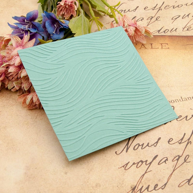 Arbuya Waves Plastic Embossing Folder (5.9"x5.9''| Ocean Pattern) Paper Crafts