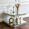 GIMORRTO Mirrored Display Riser with Rhinestone Trim, Two-Tier Square Stand,
