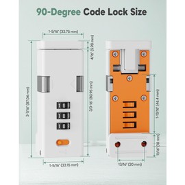 MeBantoo 90 Degree Barn Door Combination Lock, 3 Digit Password Keyless Home Security Lock for Kitchen Cabinet, Drawer, Locker, Sliding Closet Doors - Sturdy and Practical Gate Latch (1, White)