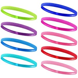 Sports Headband, Thin Sports Headband, 9 Pieces, Non-Slip Elastic Headbands, Forehead Sweatband, Hair Bands, Sports Thin Headbands for Men, Women, Children