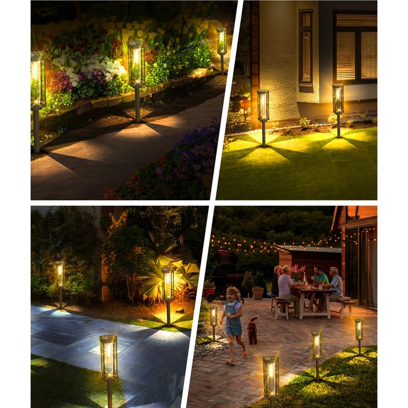 COXSENI Solar Pathway Lights Outdoor 6 Pack, Bright Solar Path
