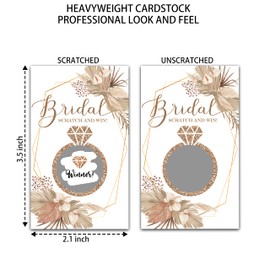 Bridal Shower Scratch Off Game Cards, Pampas Grass Greenery Bridal Lottery Tickets, Boho Floral Wedding Shower Games Ideas, Bachelorette Party Activities & Decorations (50 Pack)-07