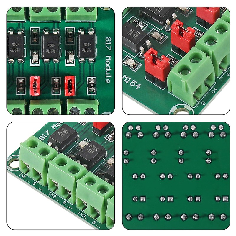 AOICRIE 4pcs PC817 4 Channel Optocoupler Isolation Board Voltage Converter