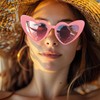 Pink Heart Shaped Sunglasses - Cat Eye Glasses for Girls