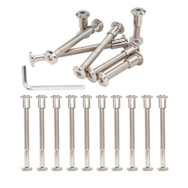 cSeao M6-1.0x70mm Allen Rivet Bolts Rivets Cap Nuts for Furniture Connecting, Nickel Plated, 12-Pack
