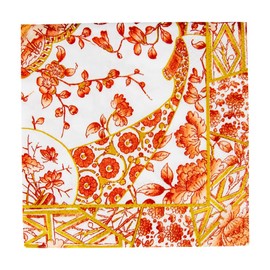 Caspari Gilded Porcelain Coral Cocktail Napkins - 20 Per Package