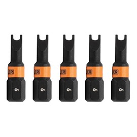 Spanner #6 Impact Driver Bit - Railer Snake Eye #6 S2 Steel 1 Inch Spanner Insert Bits (5 Pack)