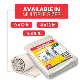Canvas Drop Cloth by coverNpaint 6X9(1.83X2.74 m CutSize) Pack of 1 Reusable Drop Cloth, All Purpose use Canvas Painter Furniture & Floor Protection