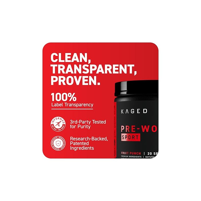 Kaged Polvo Deportivo Pre-entrenamiento para Hombres y Mujeres