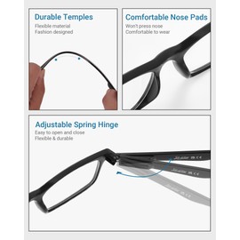 LADEESSE Blue Light Blocking Glasses, 5 Pack Reading Glasses Bluelight Blocker for Women, Computer Readers with Spring Hinge, Anti Eyestrain & UV Glare for Gaming & Reading-0.00